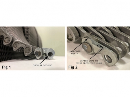 Engineers design an easy-to-connect side link for two pin chains