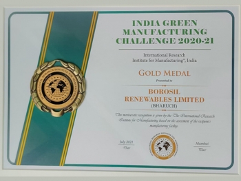Borosil green manufacturing achieves gold